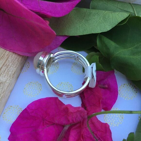 Natural Pink Morganite Sterling Silver Ring Size 7 - Picture 6 of 7